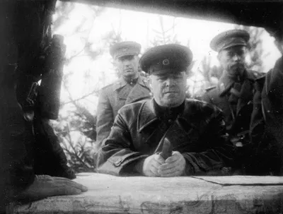 Soviet Marshal Georgy Zhukov at his command post