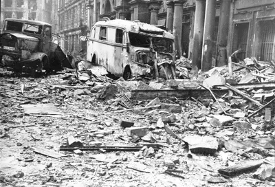 A ruined street in Berlin