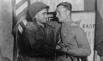 The US 69th Division and Soviet 58th Guards Rifle Division met at the river Elbe on April 25th 1945