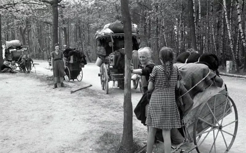 On April 23rd 1945 it was still possible to access Berlin from the west - although refugees from the city and the east were clogging the roads