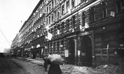 White flags on Berlin houses after surrender