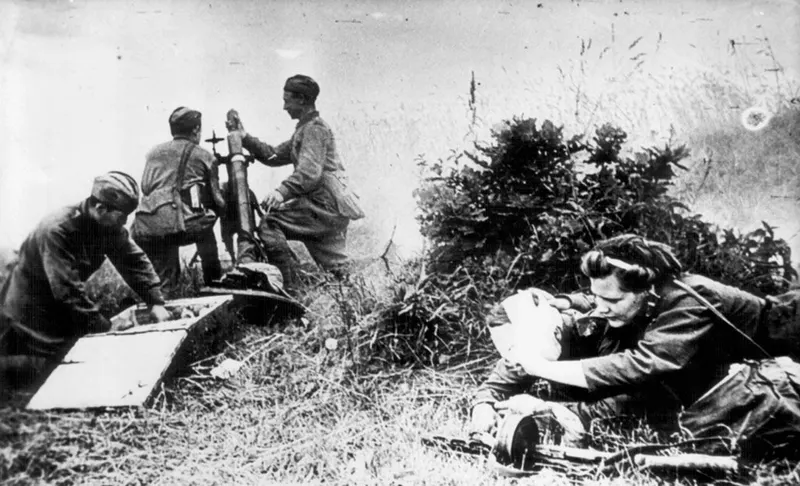 Soviet propaganda depicting the Battle of Seelow Heights