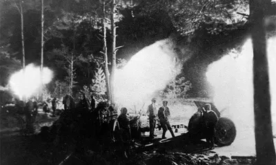 The Soviet offensive at the Seelow Heights signals the start of the Battle of Berlin