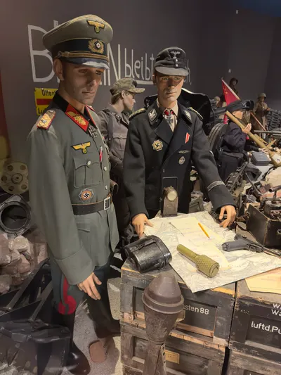 Arquebus Krigshistorisk Museum Norway. WW2 Battle of Berlin 1945 diorama. Nazi Germany Wehrmacht General Waffen-SS Brigadeführer Panzer division Uniforms weapons military equipment Mannequins ruins debris Hitlerjugend Red Army etc (2