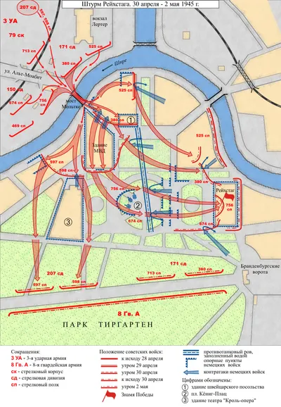 Battle for Reichstag 1945 map-rus