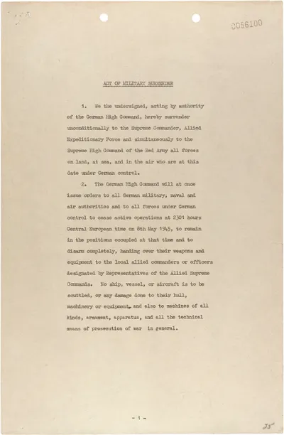 German Instrument of Surrender (May 8, 1945) - page 1