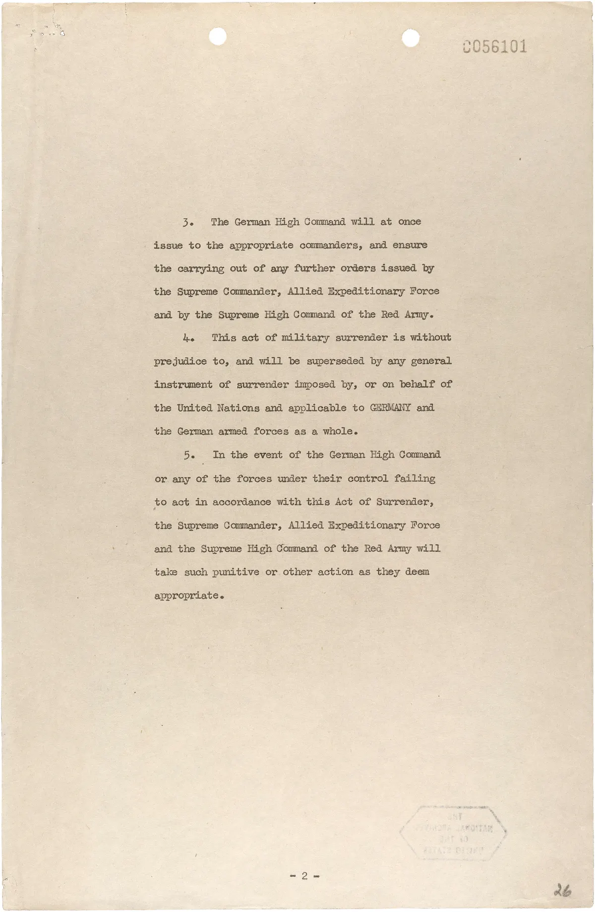 German Instrument of Surrender (May 8, 1945) - page 2