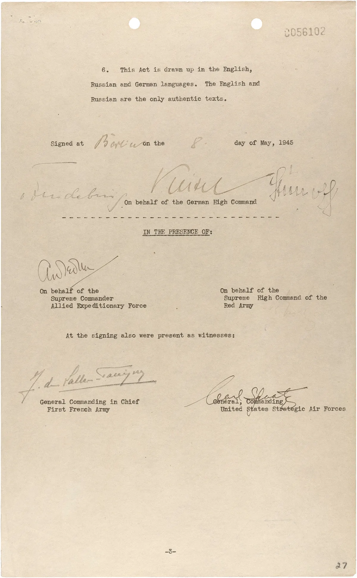 German Instrument of Surrender (May 8, 1945) - page 3