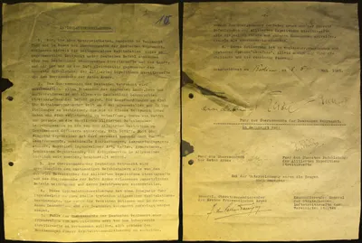 Kapitulationserklaerung der Deutschen Wehrmacht, 8 Mai 1945