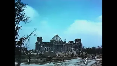Berlin after WWII in Color, Part-3: The War-damaged Reichstag (1945) [Restored & AI enhanced]