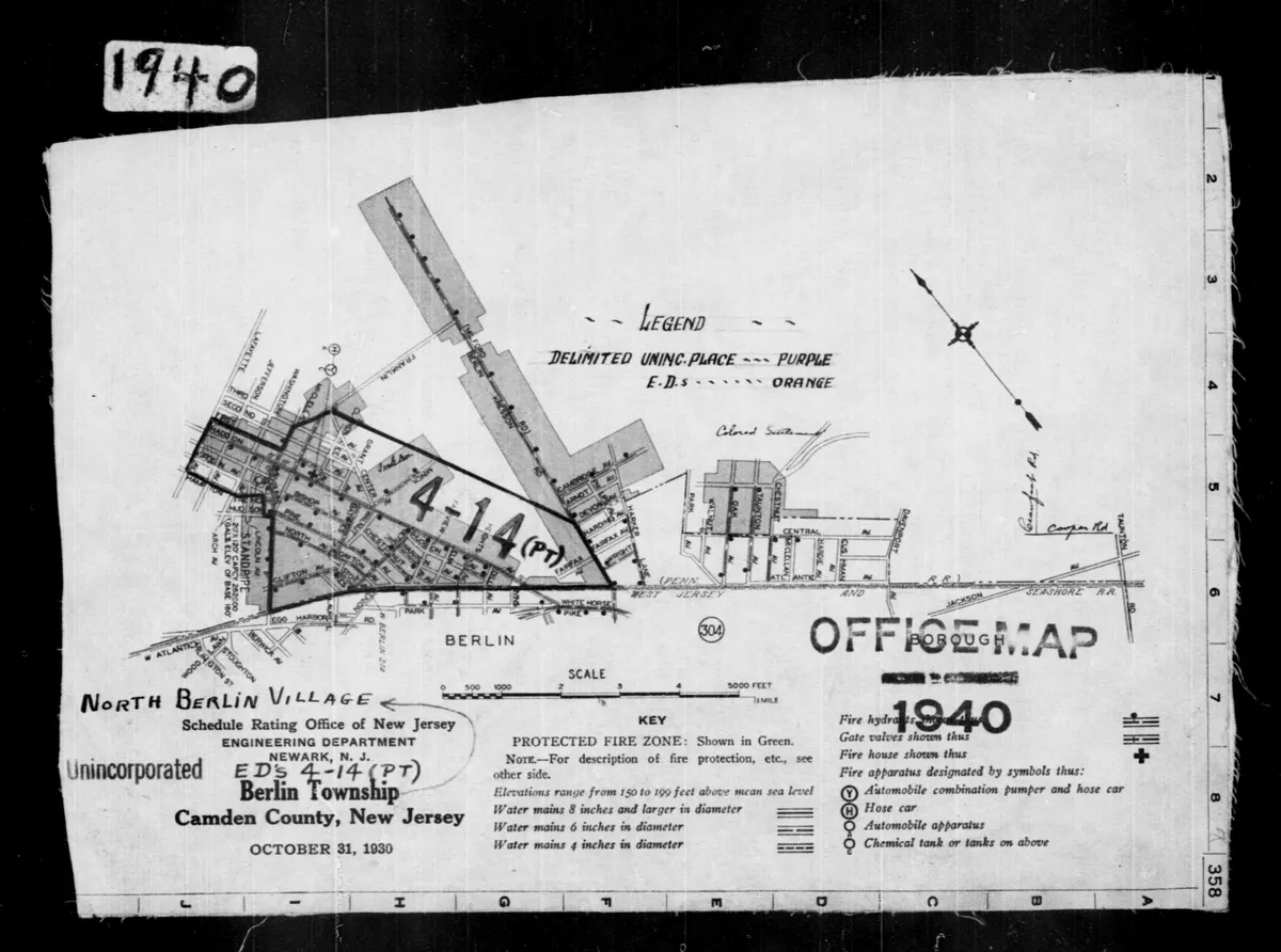1940 Census Enumeration District Maps - New Jersey - Camden County - Berlin - ED 4-14
