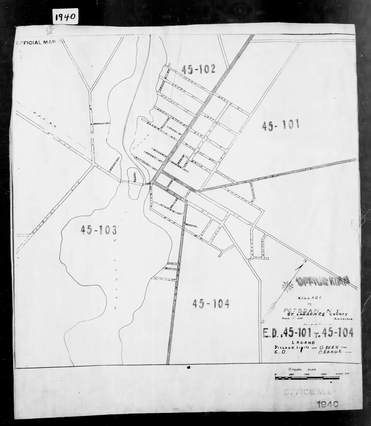 1940 Census Enumeration District Maps - New York - St. Lawrence County - Potsdam - ED 45-100 - ED 45-108