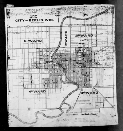 1940 Census Enumeration District Maps - Wisconsin - Waushara County - Berlin - ED 69-2